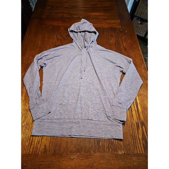 Skechers Tops - Skechers Go Walk Long Sleeve Hooded Pullover Women S Black/purple Striped(A877)